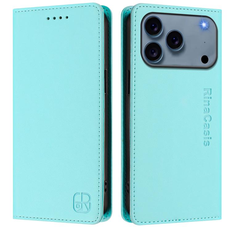 For iPhone 17 Pro Max RC01 Dual-Folded Magnetic Suction RFID Leather Phone Case