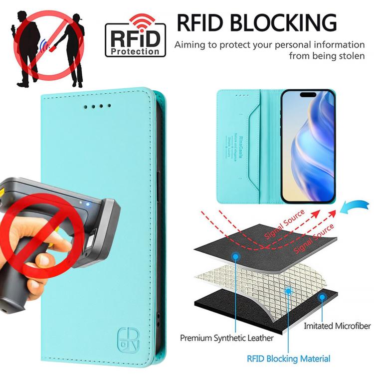 For iPhone 17 Pro Max RC01 Dual-Folded Magnetic Suction RFID Leather Phone Case