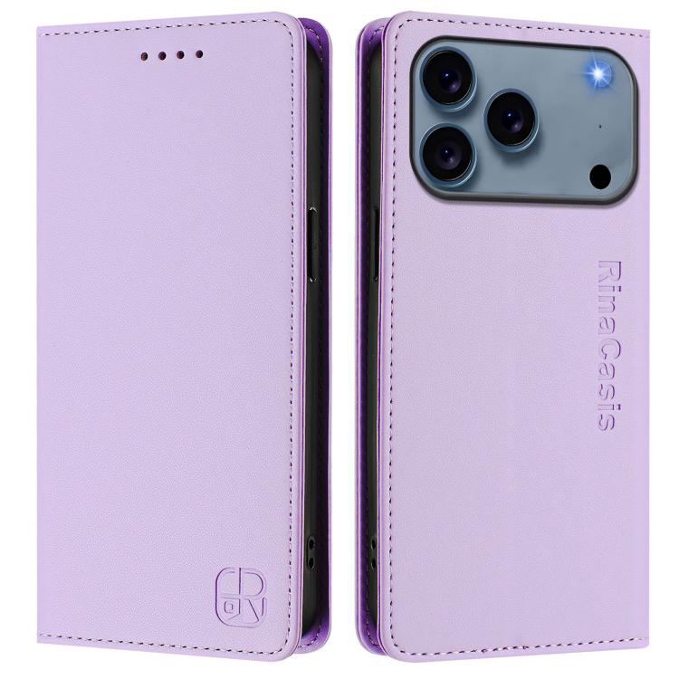 For iPhone 17 Pro Max RC01 Dual-Folded Magnetic Suction RFID Leather Phone Case