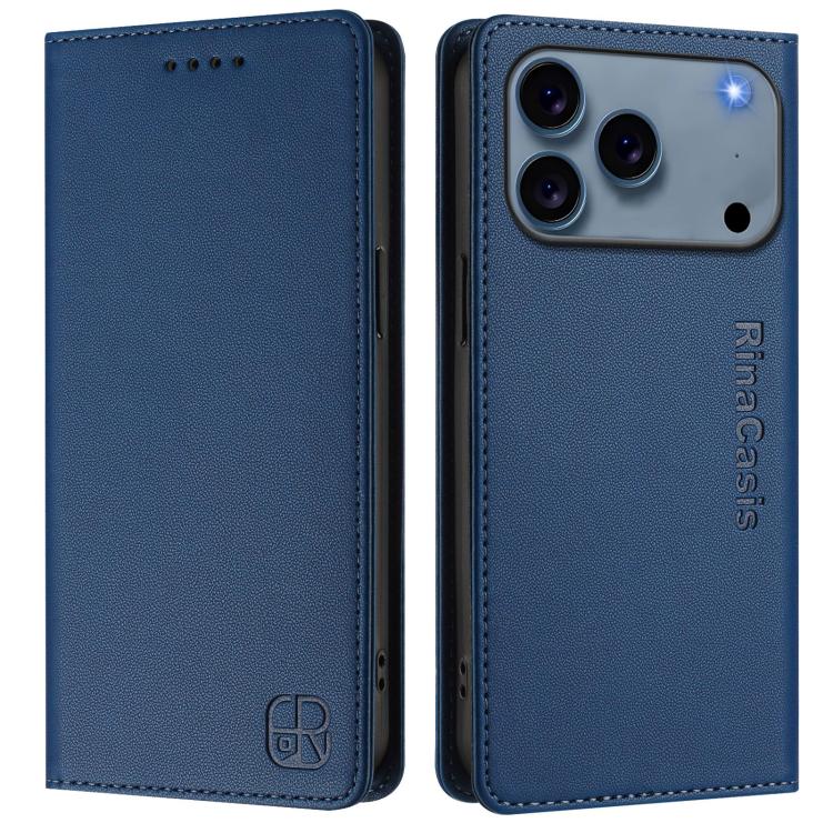 For iPhone 17 Pro Max RC01 Dual-Folded Magnetic Suction RFID Leather Phone Case