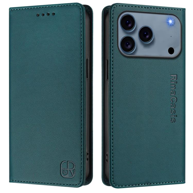 For iPhone 17 Pro Max RC01 Dual-Folded Magnetic Suction RFID Leather Phone Case