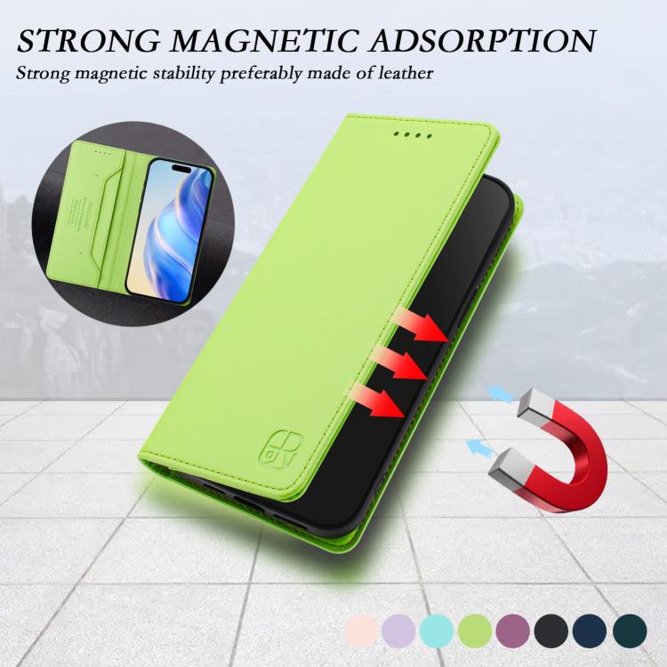 For iPhone 17 Pro RC01 Dual-Folded Magnetic Suction RFID Leather Phone Case