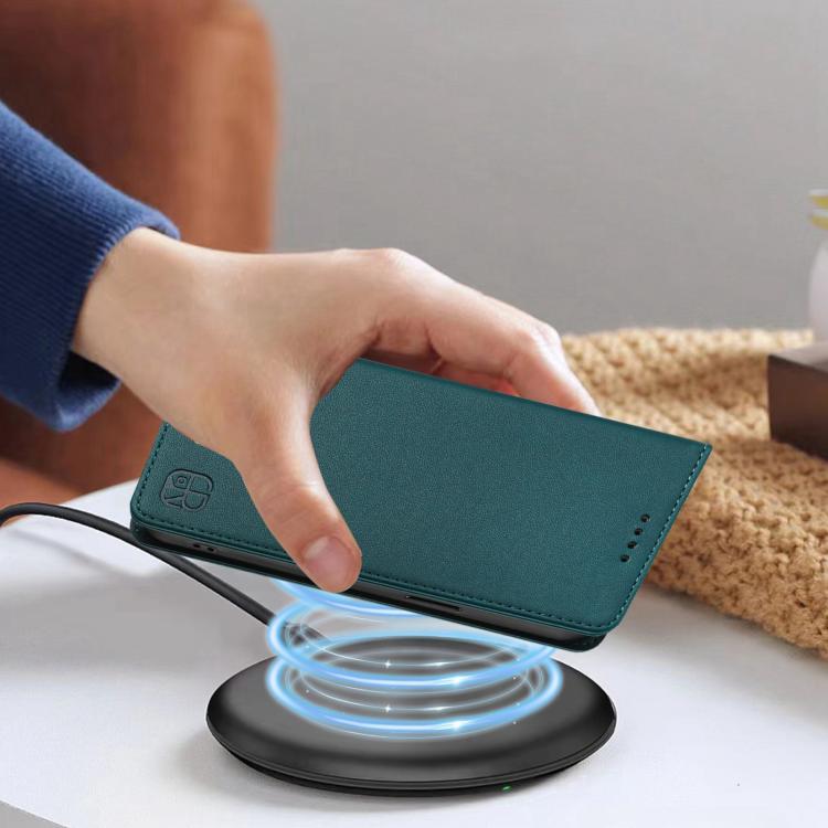 For iPhone 17 Pro RC01 Dual-Folded Magnetic Suction RFID Leather Phone Case