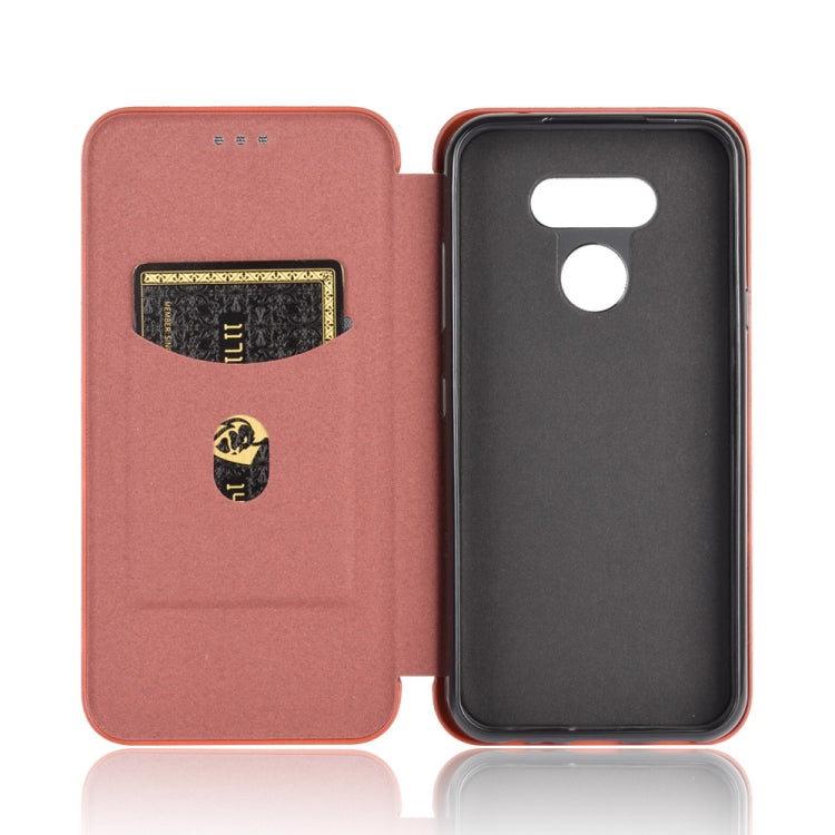 For LG Harmony 4 Carbon Fiber Texture Horizontal Flip TPU + PC + PU Leather Case with Card Slot