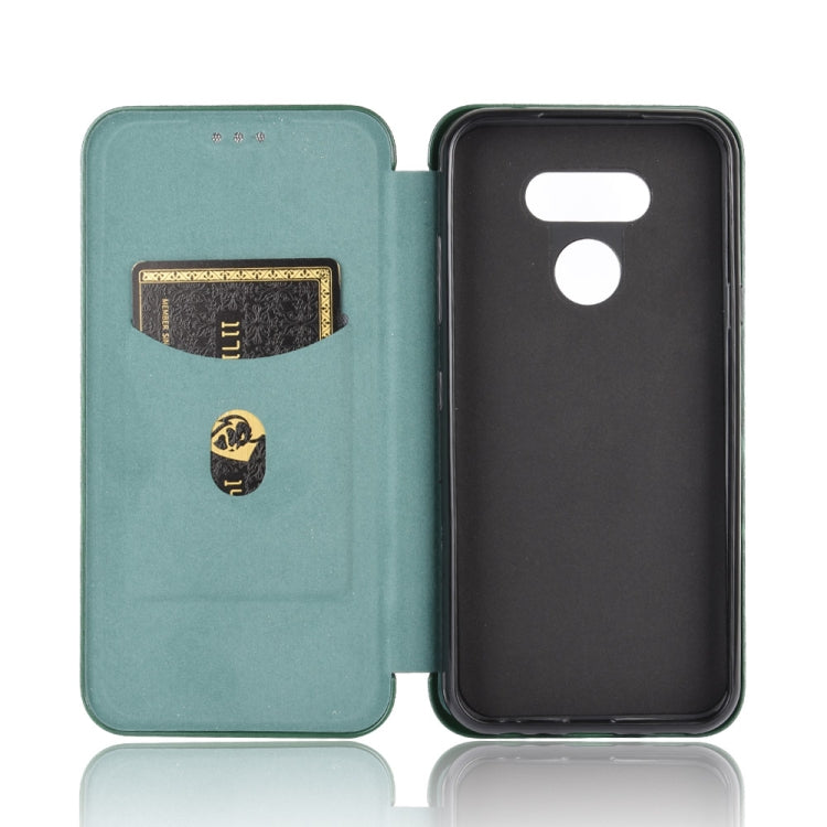 For LG Harmony 4 Carbon Fiber Texture Horizontal Flip TPU + PC + PU Leather Case with Card Slot
