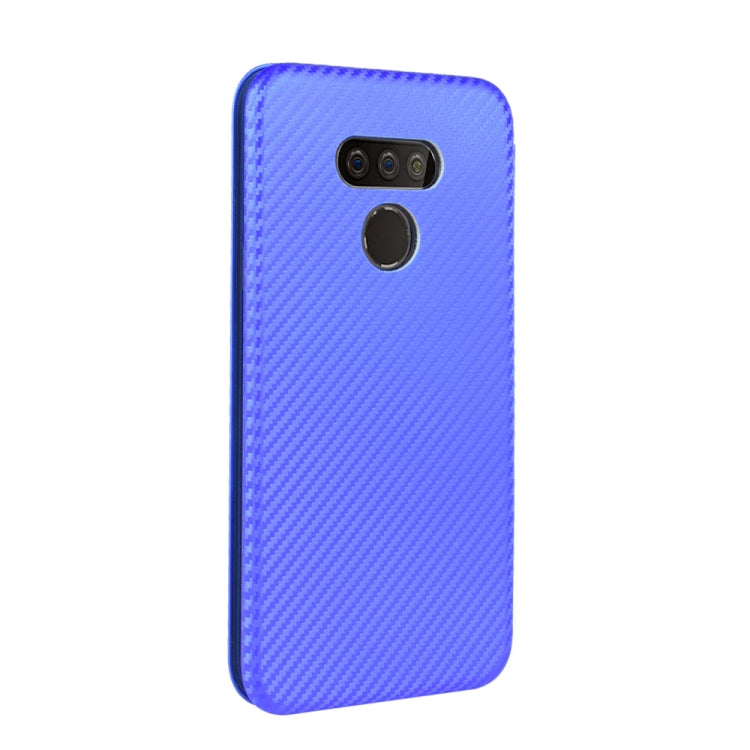 For LG Harmony 4 Carbon Fiber Texture Horizontal Flip TPU + PC + PU Leather Case with Card Slot