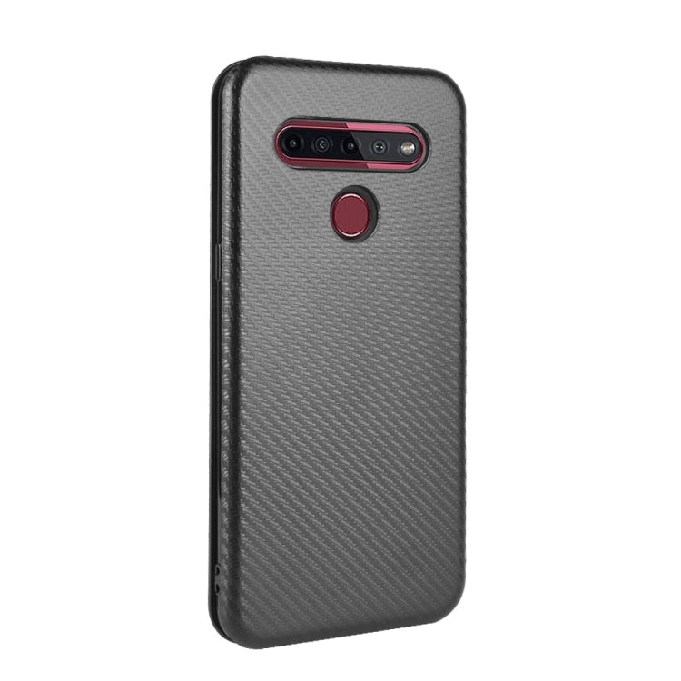 For LG K41S / K51S Carbon Fiber Texture Horizontal Flip TPU + PC + PU Leather Case with Card Slot