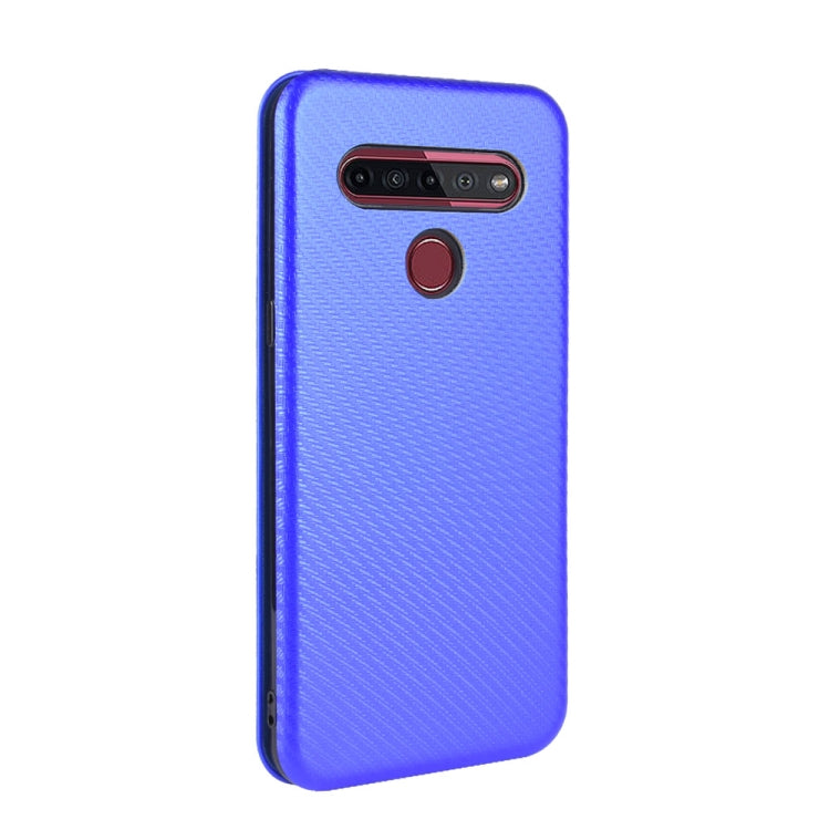 For LG K41S / K51S Carbon Fiber Texture Horizontal Flip TPU + PC + PU Leather Case with Card Slot