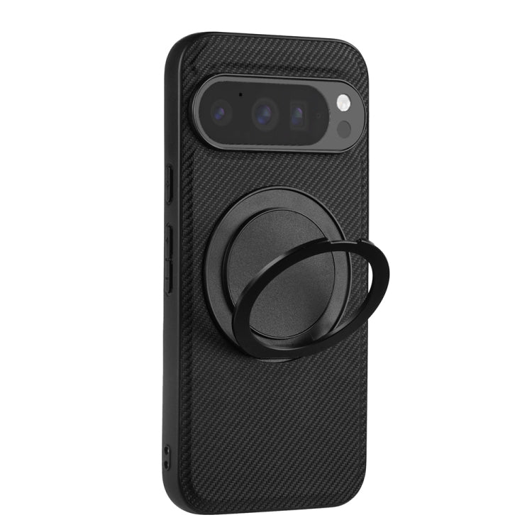 For Google Pixel 9 / Pixel 9 Pro ViLi TCY Series Kevlar Leather Texture Rotating Holder Phone Case - Black
