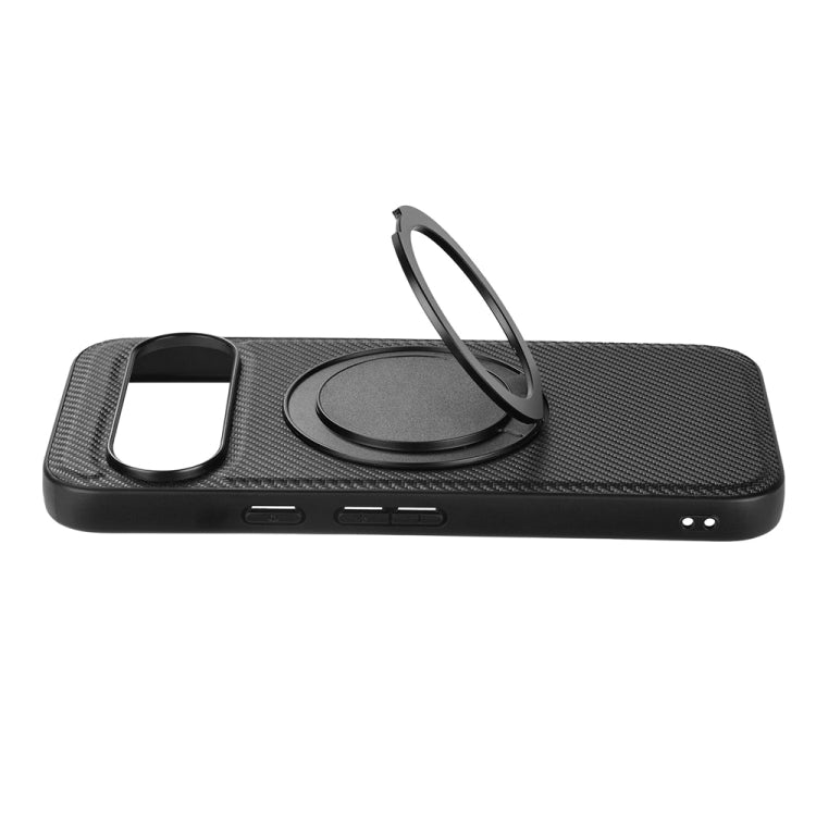 For Google Pixel 9 / Pixel 9 Pro ViLi TCY Series Kevlar Leather Texture Rotating Holder Phone Case - Black