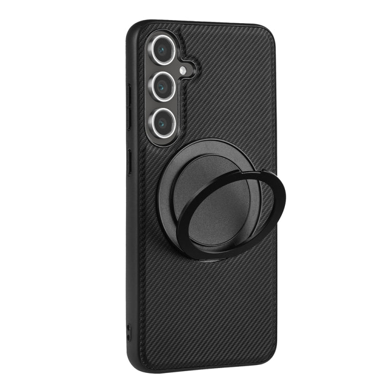 For Samsung Galaxy S24 5G ViLi TCY Series Kevlar Leather Texture Rotating Holder Phone Case - Black