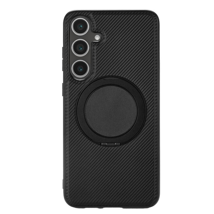 For Samsung Galaxy S24 FE 5G ViLi TCY Series Kevlar Leather Texture Rotating Holder Phone Case - Black