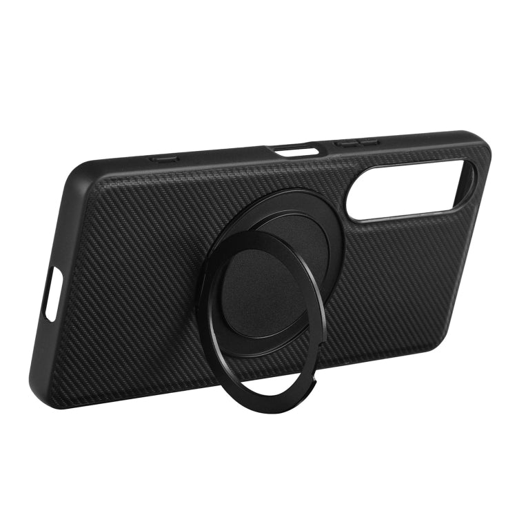 For Sony Xperia 1 IV ViLi TCY Series Kevlar Leather Texture Rotating Holder Phone Case - Black