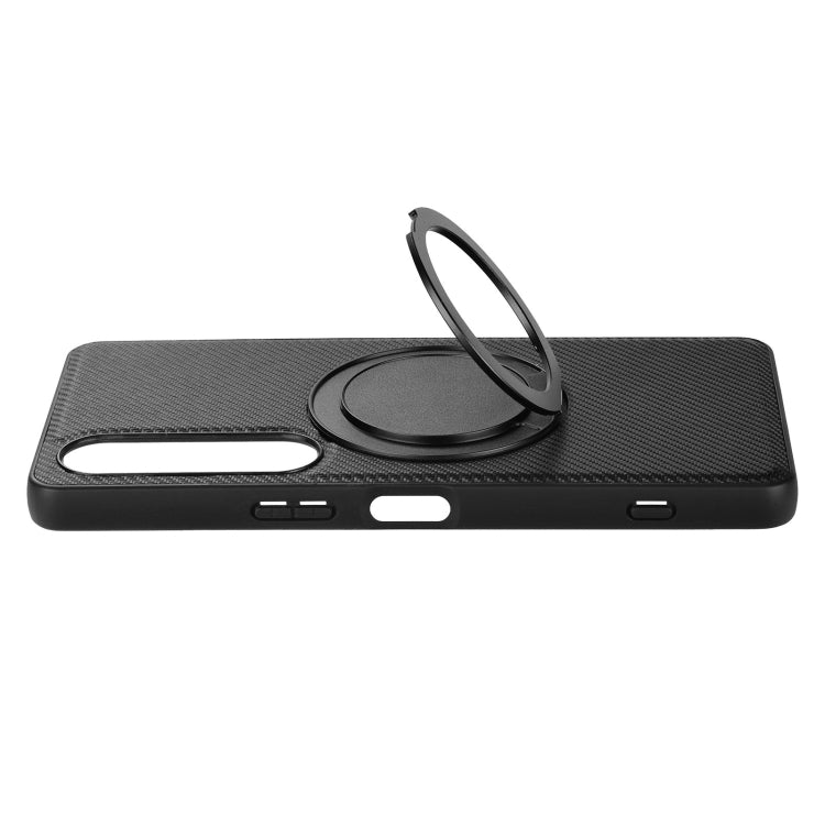For Sony Xperia 1 IV ViLi TCY Series Kevlar Leather Texture Rotating Holder Phone Case - Black