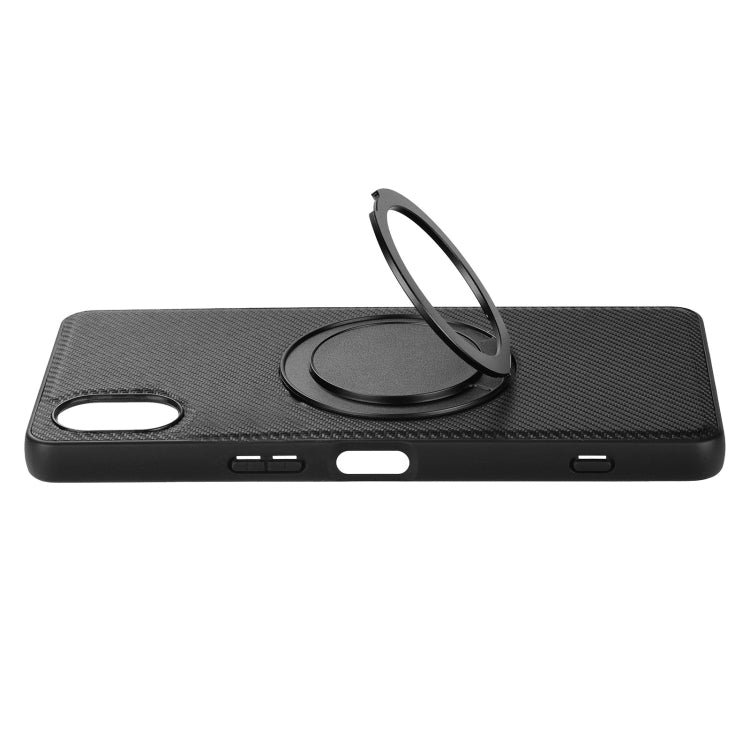 For Sony Xperia 5 V ViLi TCY Series Kevlar Leather Texture Rotating Holder Phone Case - Black