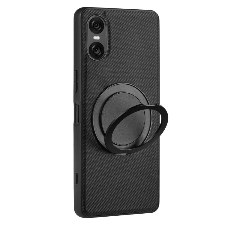 For Sony Xperia 10 VI ViLi TCY Series Kevlar Leather Texture Rotating Holder Phone Case - Black