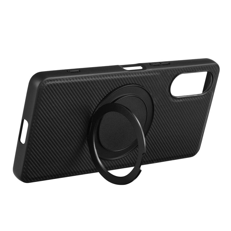 For Sony Xperia 10 VI ViLi TCY Series Kevlar Leather Texture Rotating Holder Phone Case - Black