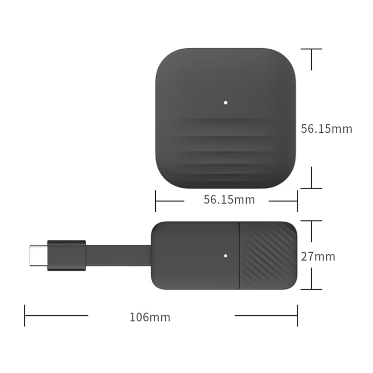 Q29+R39 1080P Type-C Wireless Screen Adapter - Black