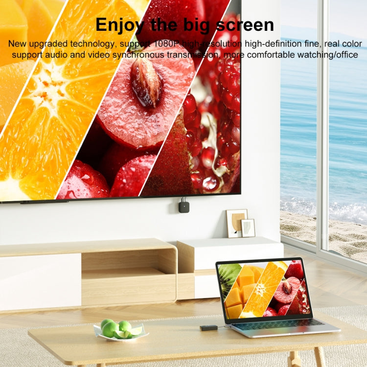 Q29+R39 1080P Type-C Wireless Screen Adapter - Black