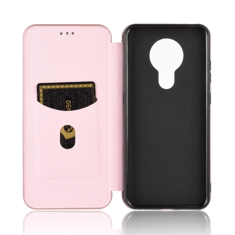 For Nokia 5.3 Carbon Fiber Texture Horizontal Flip TPU + PC + PU Leather Case with Card Slot