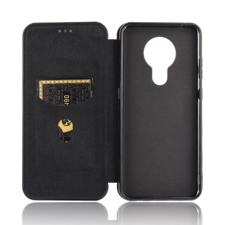 For Nokia 5.3 Carbon Fiber Texture Horizontal Flip TPU + PC + PU Leather Case with Card Slot