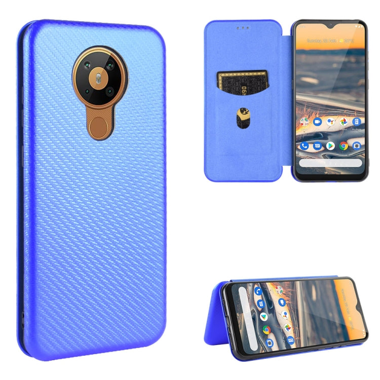 For Nokia 5.3 Carbon Fiber Texture Horizontal Flip TPU + PC + PU Leather Case with Card Slot