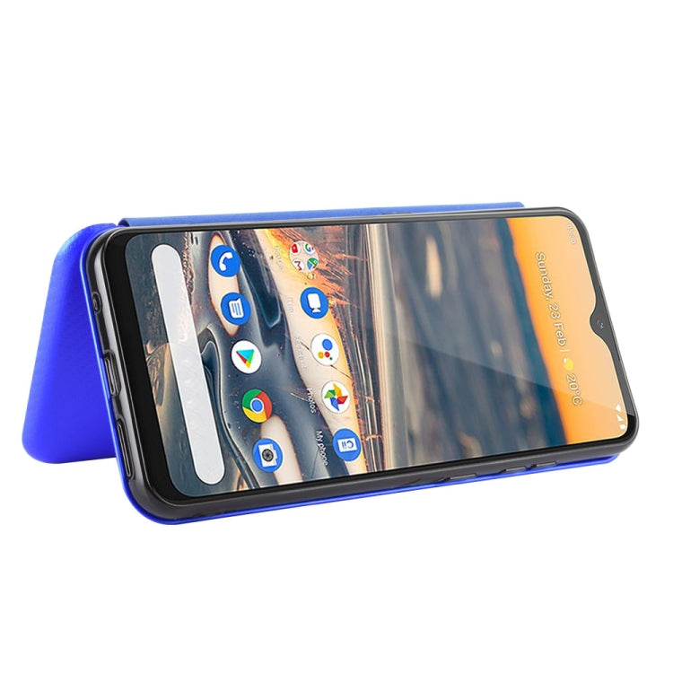 For Nokia 5.3 Carbon Fiber Texture Horizontal Flip TPU + PC + PU Leather Case with Card Slot