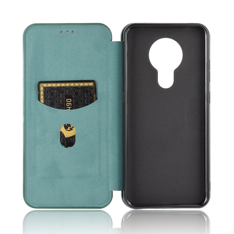 For Nokia 5.3 Carbon Fiber Texture Horizontal Flip TPU + PC + PU Leather Case with Card Slot