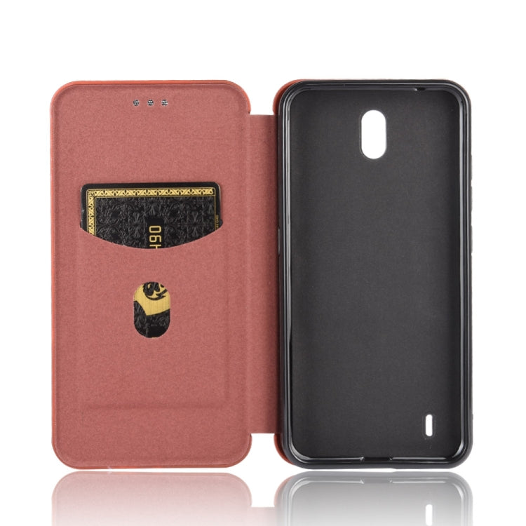 For Nokia C1 Carbon Fiber Texture Horizontal Flip TPU + PC + PU Leather Case with Card Slot