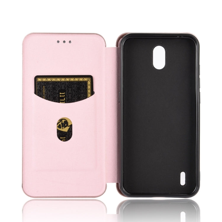 For Nokia 1.3 Carbon Fiber Texture Horizontal Flip TPU + PC + PU Leather Case with Card Slot