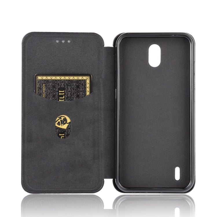For Nokia 1.3 Carbon Fiber Texture Horizontal Flip TPU + PC + PU Leather Case with Card Slot