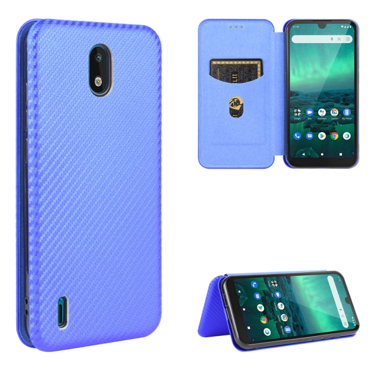 For Nokia 1.3 Carbon Fiber Texture Horizontal Flip TPU + PC + PU Leather Case with Card Slot