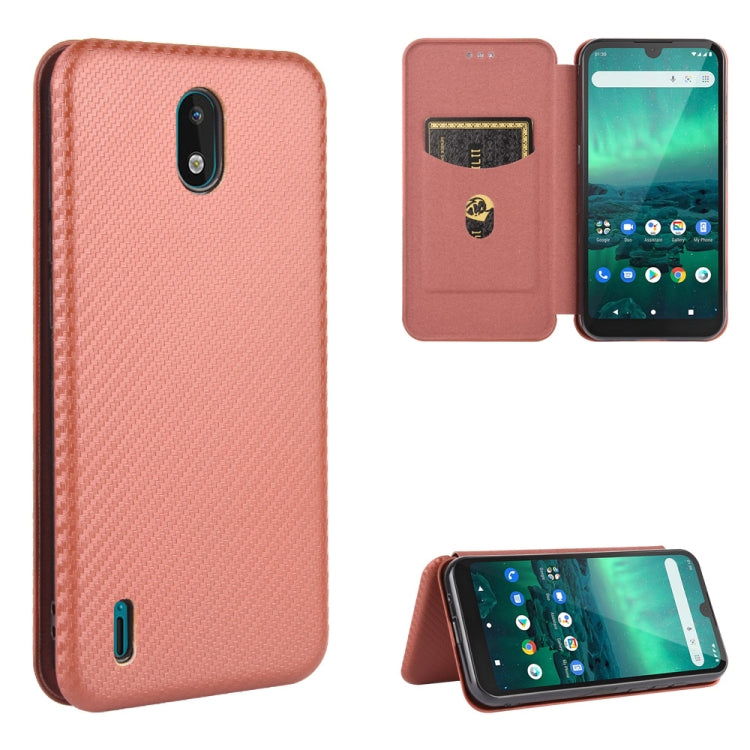 For Nokia 1.3 Carbon Fiber Texture Horizontal Flip TPU + PC + PU Leather Case with Card Slot