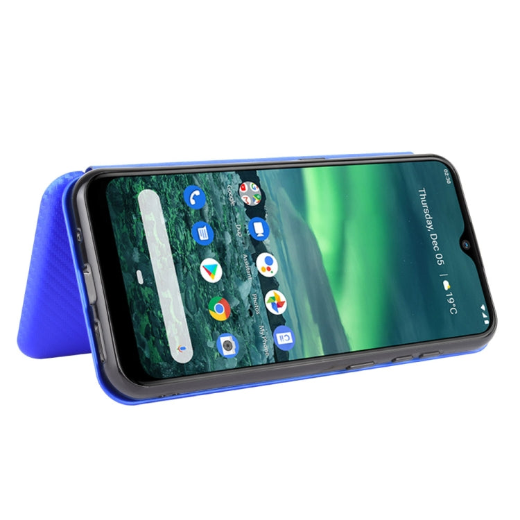 For Nokia 2.3 Carbon Fiber Texture Horizontal Flip TPU + PC + PU Leather Case with Card Slot