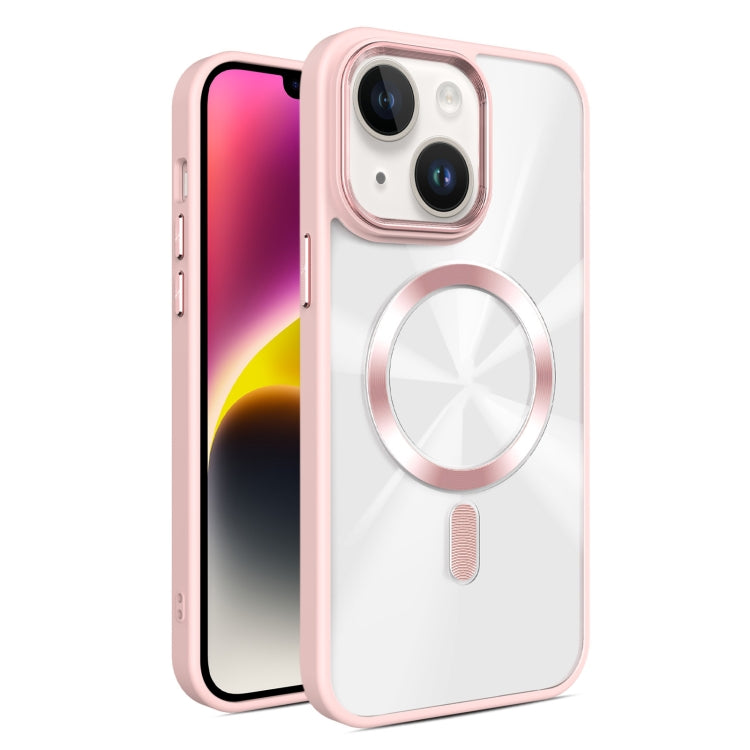 For iPhone 14 Plus Glaring CD Texture MagSafe Phone Case