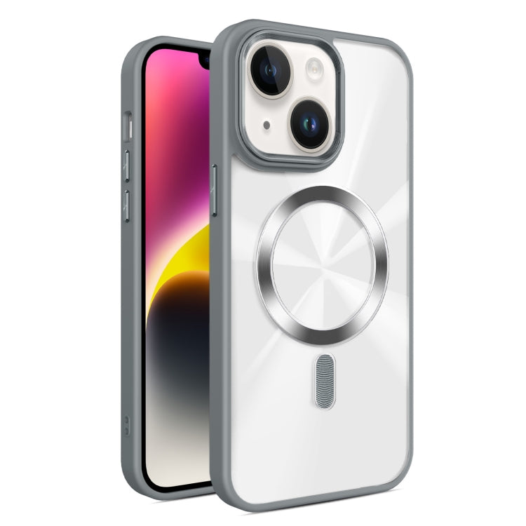 For iPhone 14 Plus Glaring CD Texture MagSafe Phone Case