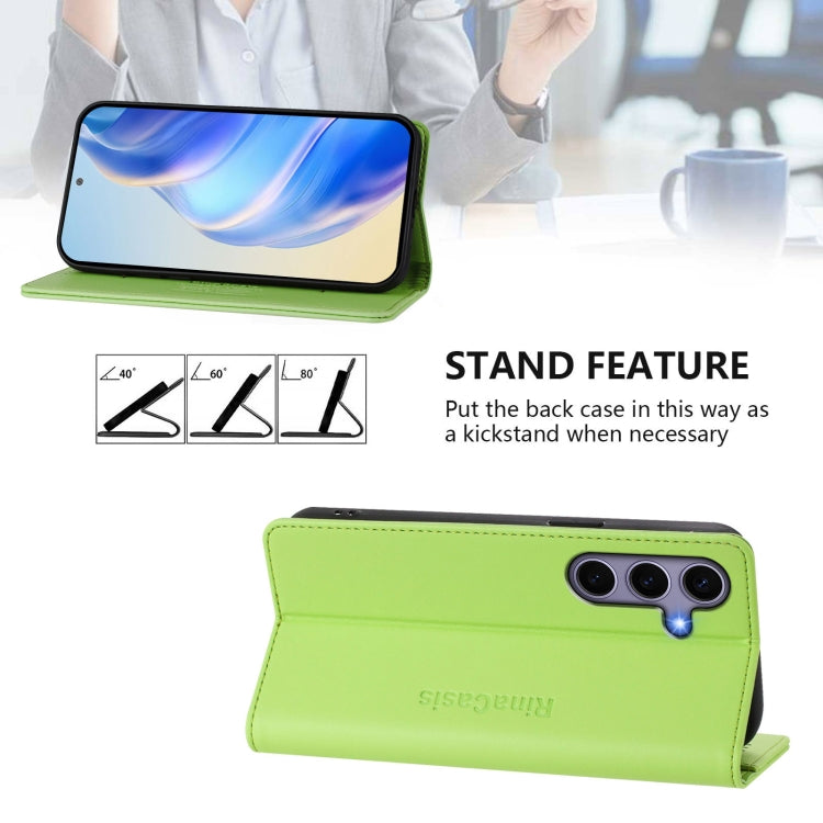 For Galaxy S23 FE 5G RC01 Dual-Folded Magnetic Suction RFID Leather Phone Case