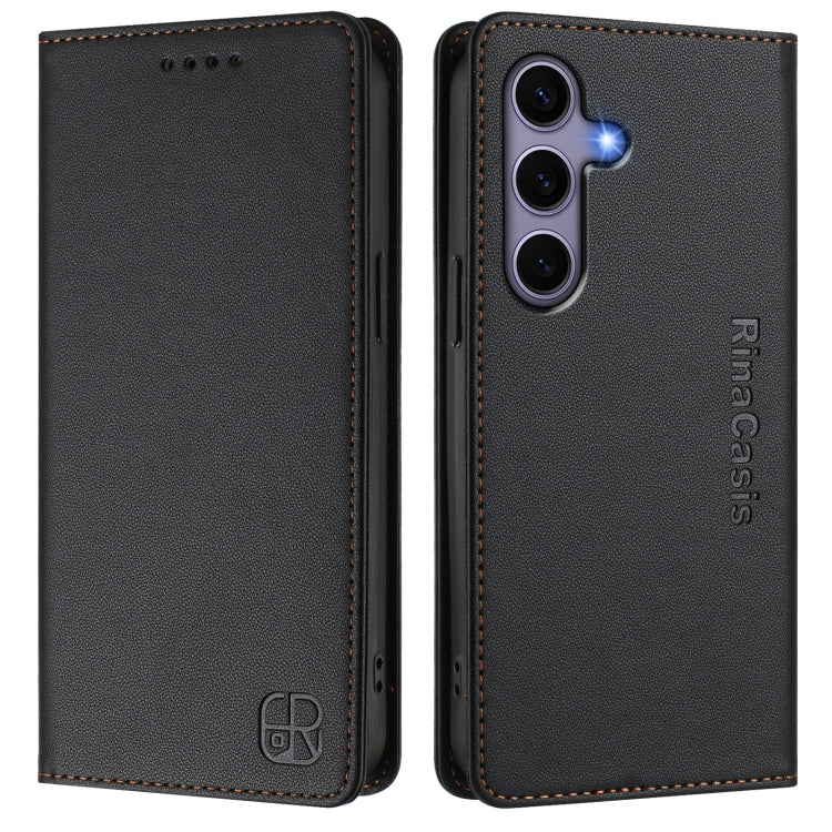 For Galaxy S23 FE 5G RC01 Dual-Folded Magnetic Suction RFID Leather Phone Case