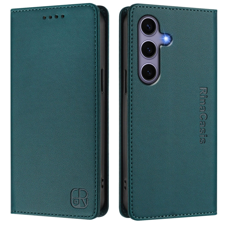 For Galaxy S23 FE 5G RC01 Dual-Folded Magnetic Suction RFID Leather Phone Case