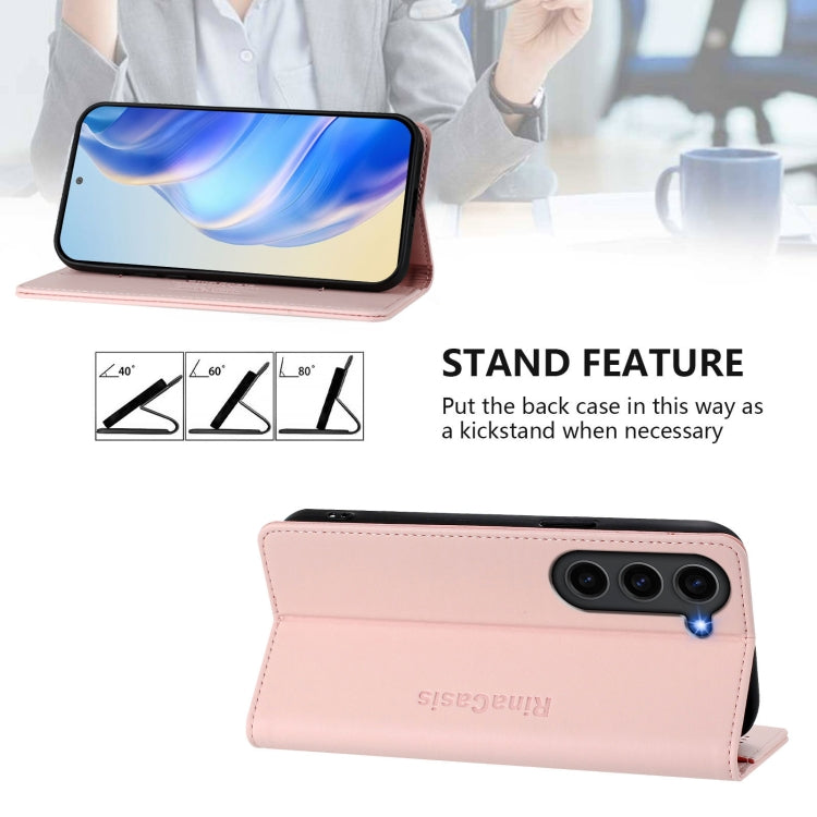 For Galaxy S23 5G RC01 Dual-Folded Magnetic Suction RFID Leather Phone Case