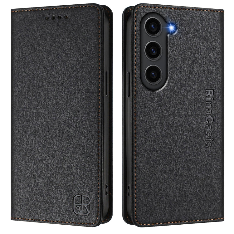 For Galaxy S23 5G RC01 Dual-Folded Magnetic Suction RFID Leather Phone Case