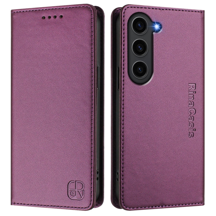 For Galaxy S23 5G RC01 Dual-Folded Magnetic Suction RFID Leather Phone Case