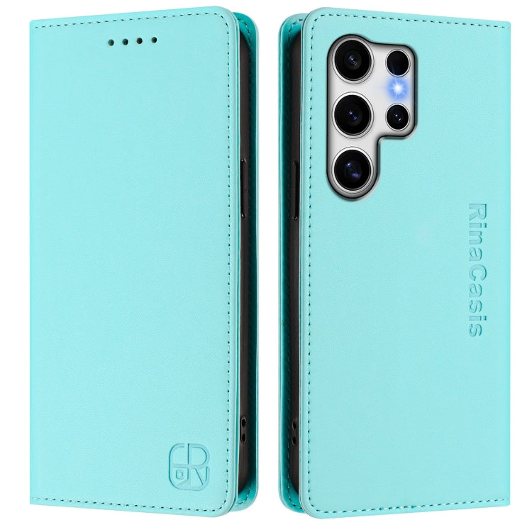 For Galaxy S23 Ultra 5G RC01 Dual-Folded Magnetic Suction RFID Leather Phone Case