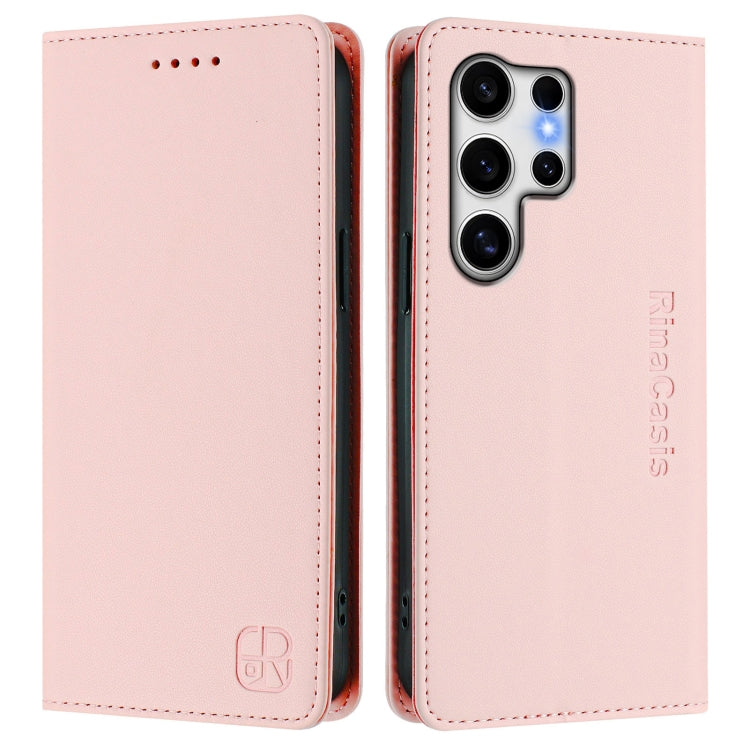 For Galaxy S23 Ultra 5G RC01 Dual-Folded Magnetic Suction RFID Leather Phone Case