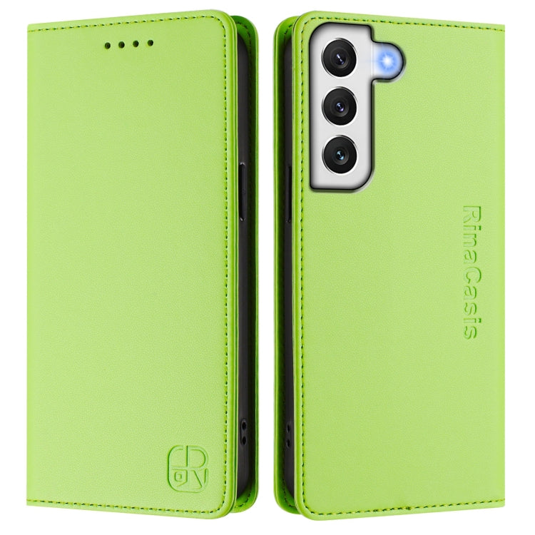 For Galaxy S22+ 5G RC01 Dual-Folded Magnetic Suction RFID Leather Phone Case