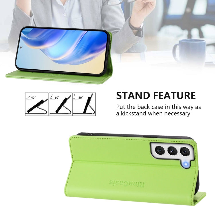 For Galaxy S22+ 5G RC01 Dual-Folded Magnetic Suction RFID Leather Phone Case