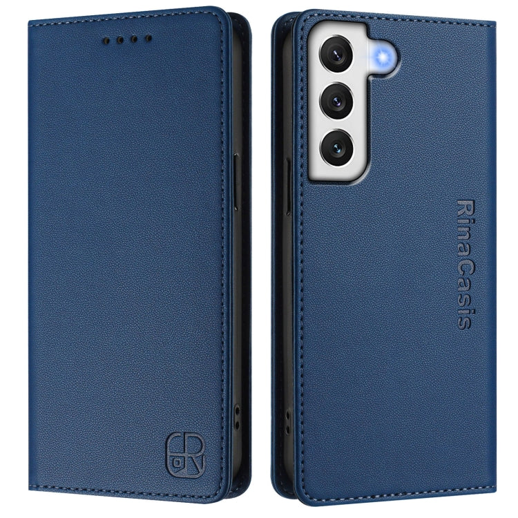 For Galaxy S21 5G RC01 Dual-Folded Magnetic Suction RFID Leather Phone Case
