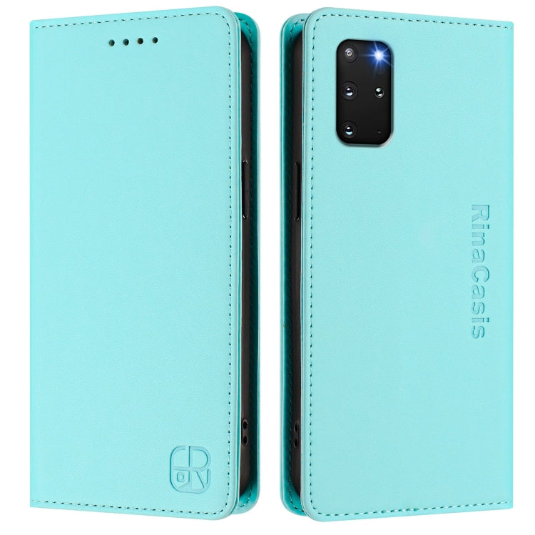 For Galaxy S20+ RC01 Dual-Folded Magnetic Suction RFID Leather Phone Case