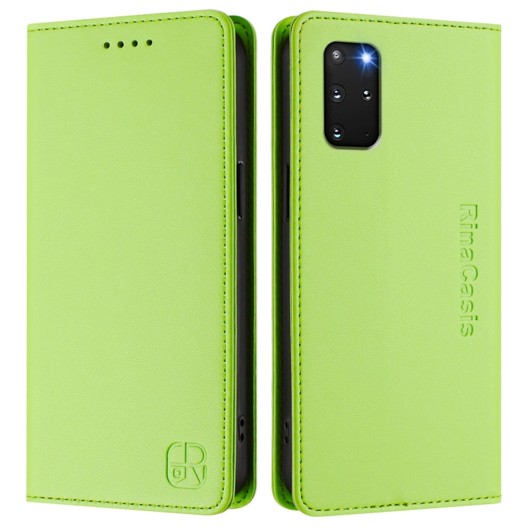 For Galaxy S20+ RC01 Dual-Folded Magnetic Suction RFID Leather Phone Case