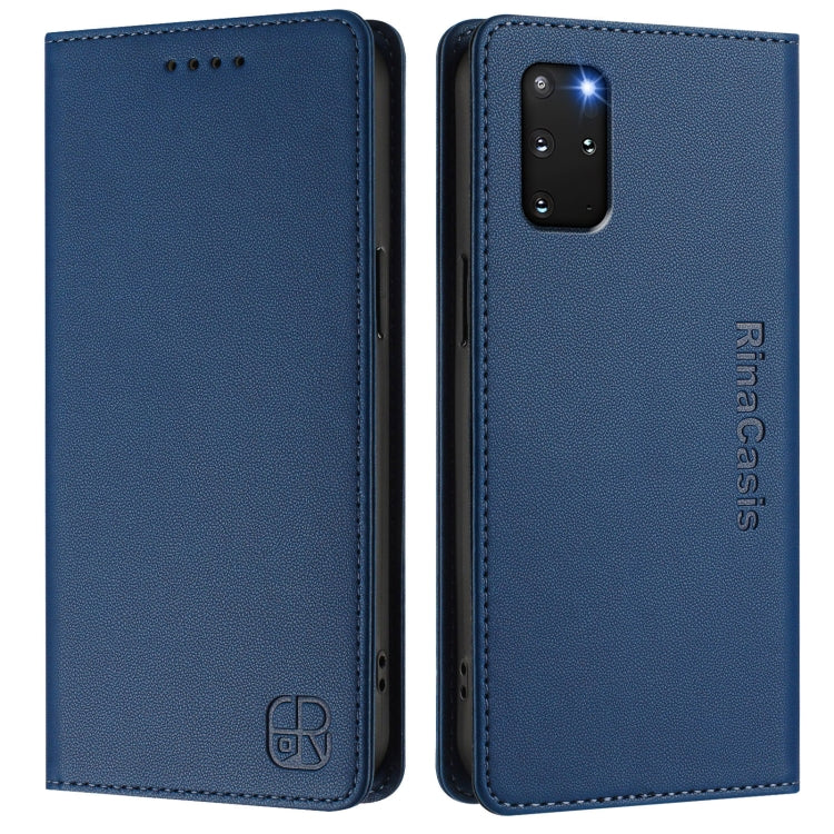 For Galaxy S20+ RC01 Dual-Folded Magnetic Suction RFID Leather Phone Case